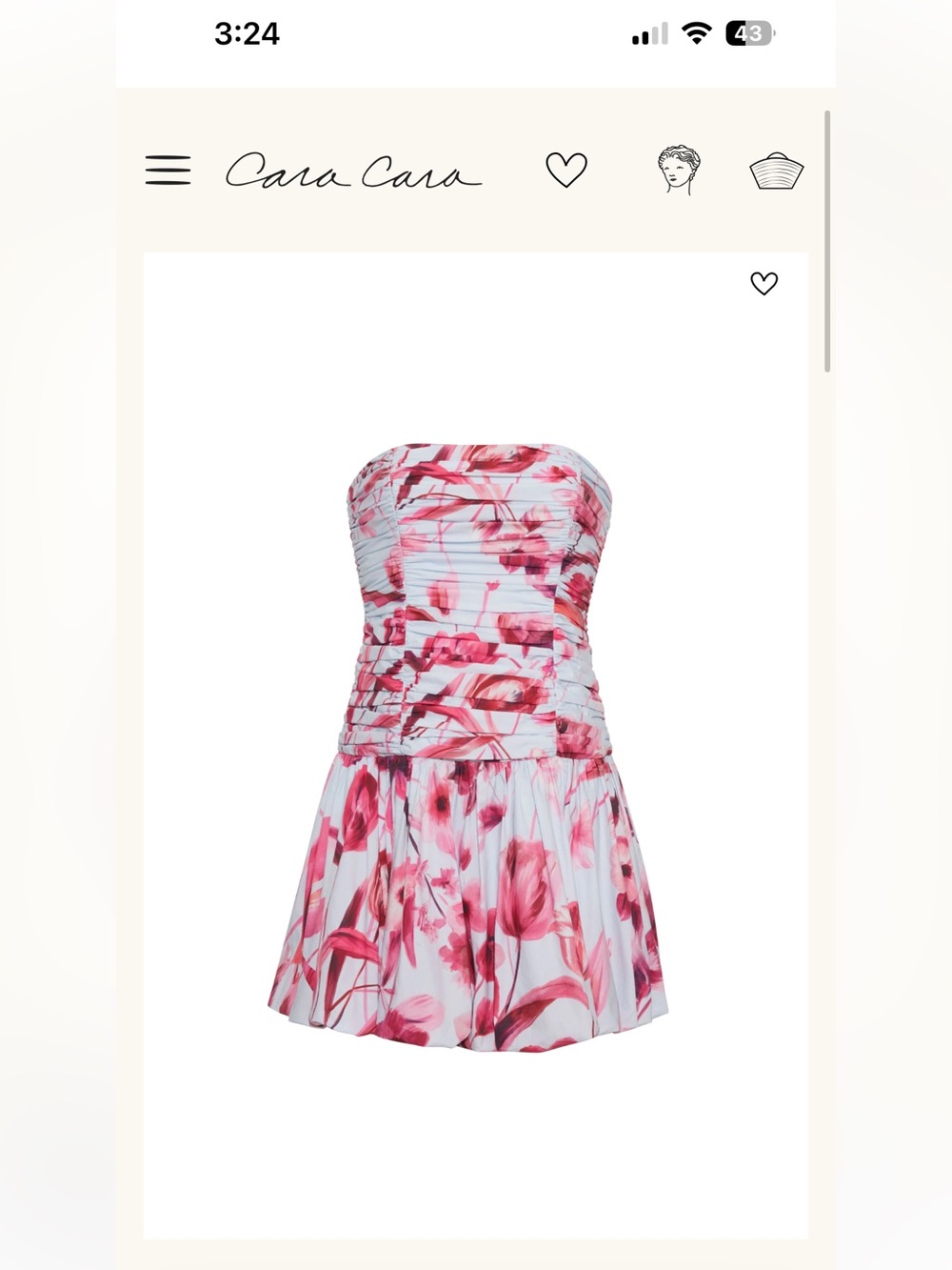 Cara Cara Strapless Dress with Pink Floral Print